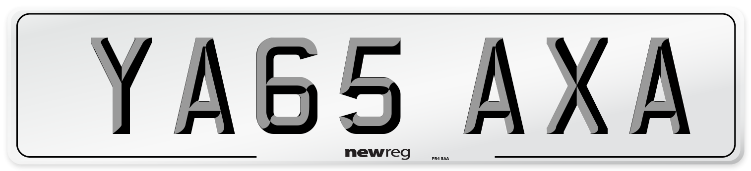 YA65 AXA Number Plate from New Reg